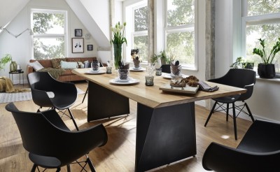 Schalensessel Kunststoff black, white und grey